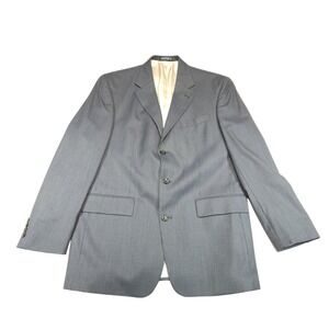 Nautica Suit Jacket Mens 42L Gray Check Wool 3 Button Blazer Long Vented